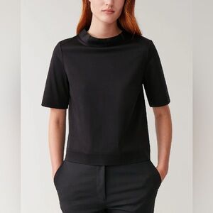 COS Boxy Draped Jersey 100% Cotton T-Shirt EUR S